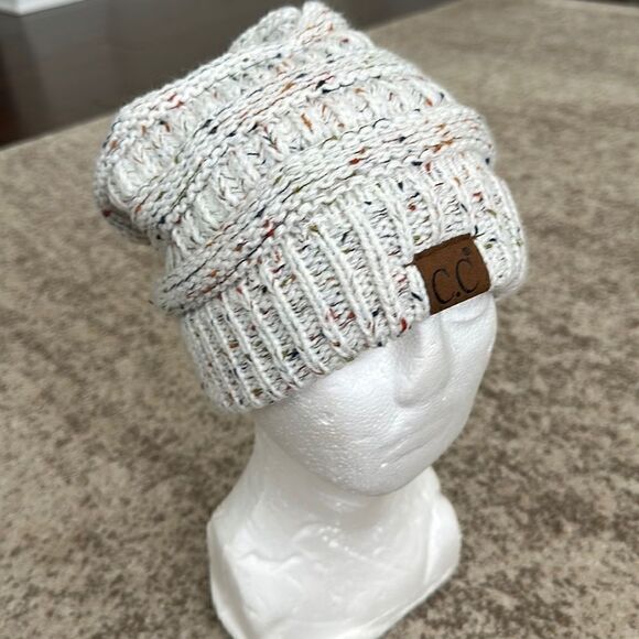 C.C. Unisex Ribbed Confetti Knit Beanie Hat - Picture 2 of 5